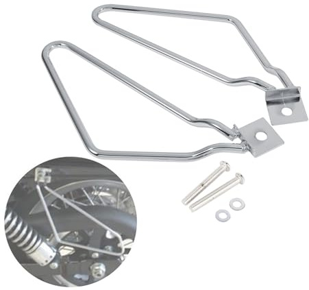 Halterung für Motorrad Satteltaschen, 2X Halterungen für Motorrad-Satteltaschen Unterstützung für XL883/1200 HD1450/1584(Silber)