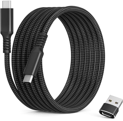 Basesailor USB C auf Typ C 60W Kabel 4.5M mit USB A Adapter,Schnellladekabel PD Ladekabel für MacBook Mac Air 5,iPad 10 Pro 12.9 Mini 6,Samsung Galaxy S25 Note 20 FE Plus Ultra,Tab S8 A90,iPhone 17e