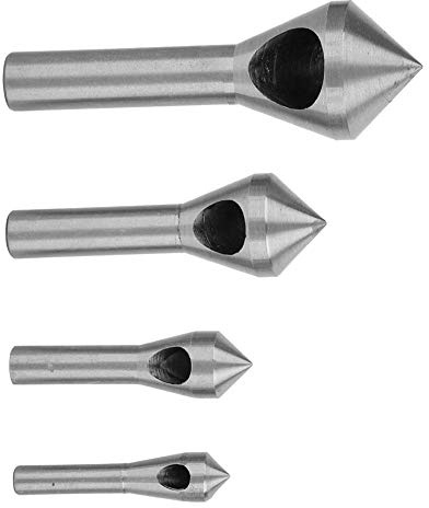 Chanfrein à un trou, fraise à chanfreiner HSS4241 or acier haute vitesse argent pointes d'ébavurage, pour couper une tôle mince en bois plastique(Silver)