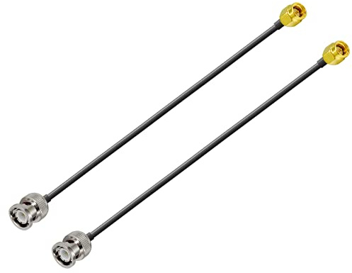 Vecys Cavo Coassiale RF SMA Maschio a BNC Femmina RG174 15CM/6IN per Walkie Talkie Radioamatori Antenne PC LAN USB (2 Pezzi)