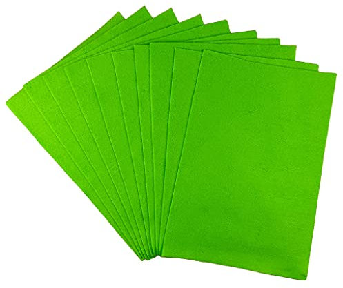 Netuno 10x tissu en feutre vert A4 1mm feuille de feutrine pour décoration bricolage DIY loisirs créatifs costumes projets textiles projets artisanaux jouets scrapbooking découpage outils de couture