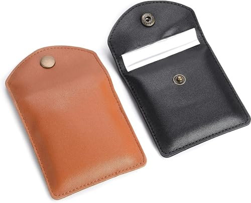 Leather Pocket Ashtray Pouches (Portable, Discrete) Pack of 2 Brown and Black by BMTyne UK