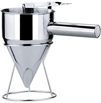 Entonnoir de piston en acier inoxydable Dispensateur de pâte à entonnoir avec manche en acier inoxydable, entonnoir à piston à pâtisse