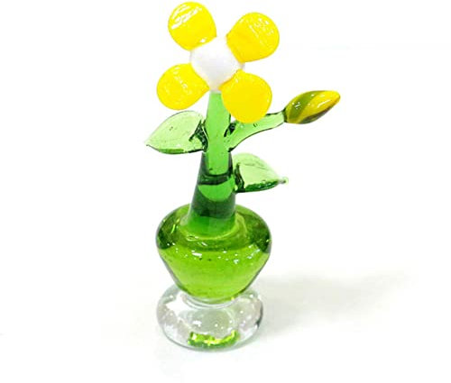 COOKOE Künstliche Blumendekoration, Bunte Glasblumen, Mini-Figuren, Basteln, Ornament, schöne kreative Briefbeschwerer, Heimdekoration, Geschenk