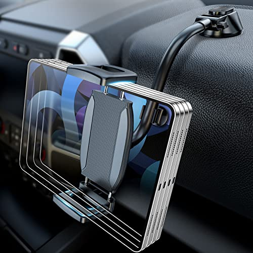 eSamcore Tablet Holder for car, 1.57 Extra Deep Clamp for iPad for Car Dashboard Gooseneck iPad Dash Mount Windshield 360° Rotating Suction Cup Mount for 6-11 Tablet