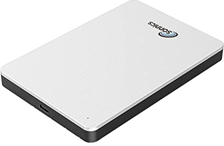 Sonnics Hard disk esterno portatile da 2 TB, tipo C, USB 3.1, compatibile con PC Windows, Mac, Smart TV, Xbox One e PS4, colore: Argento