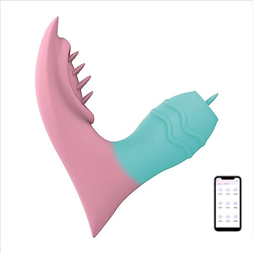 Xuomt Vibratoren Sexspielzeug 2 In 1 Wearable APP Vibrator Bluetooths Dildo mit 9 Vibrationsmodi Vibrator Automatische Heizung Vibration für Frauen Portable Anal G-Spot Sex Toys für Paare