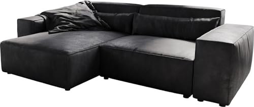 DELIFE Eckcouch Sirpio Lederimitat Vintage Anthrazit 230x155 cm Recamiere variabel