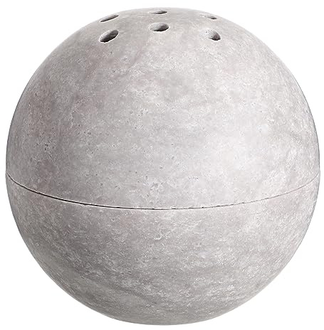 SUMNACON Natural Marble Round Incense Burner, Minimalist Travertine Stone Incense Holder with Lid Decorative Cone Coil Incense Burner Stand for Home Office Spa (Grey)