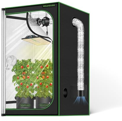 MELONFARM 2x2 Grow Tent, 24x24x32 Double Transparent Viewing Door Indoor Grow Tent, Growing Tent with High Reflective Mylar & Floor Tray, Plant Tent for Indoor Hydroponics Growing