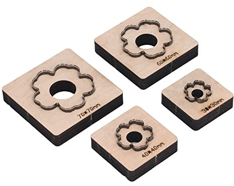 Molde para Cortar Cuero, 4 Piezas Troqueles de Corte de Metal de Cuero Patrón de Flores DIY Corte de Cuero Troquelado Diámetro del Molde Molde de Perforación de Cuero, Cinceles