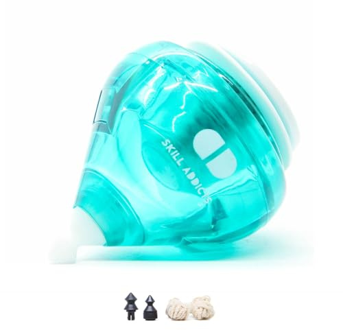 SA Fixed Spin Top - Turquesa Oscuro (Incluye Accesorios de peonza, aplicación para Aprender Trucos de Spintop, Trompo)