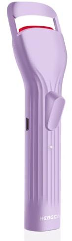 HEBECA Beheizte Wimpernzange Elektrische Wimpernzange mit Innovativem Heizsilikonpad für Angehobene Wimpern 24 Stunden Kein Kneifen Schnell Wiederaufladbarer 600mAh Akku Violett (Violett Farbe)