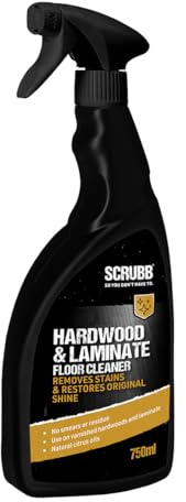 SCRUBB Hardwood & Laminate Floor Cleaner, Ready to Use Spray, Citrus Cleaner, 750ml