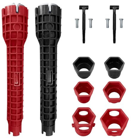 QDAOYU Sink Wrench, 14-in-1 & 8-in-1 Multi-functional Faucet Installation Tools, ABS & Zinc Alloy, Extra-long Design, Perfect Set for Bathroom, Toilet, Kitchen Plumbing