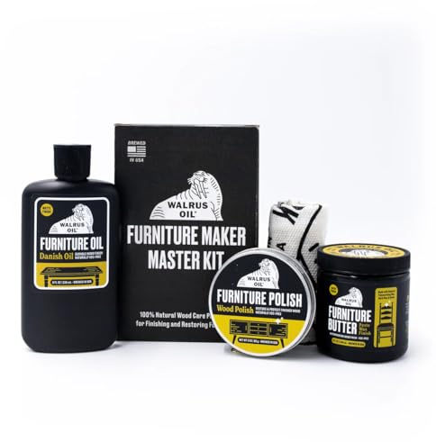Walrus Oil - Furniture Maker Master Kit Includes Paste Wax Finish, Danish Oil, Furniture Polish, Buffing Rag, and Special Box