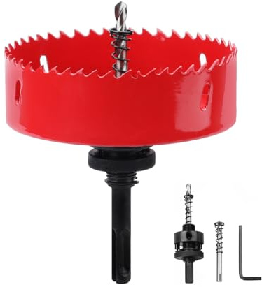 6 inch / 152mm Hole Saw for Wood with SDS Plus and Hex Shank Arbor | for Wood Boards Plastic and Thin Metal