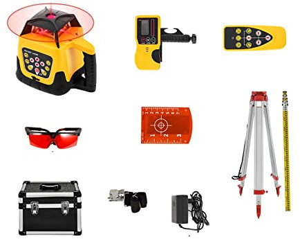Niveau Laser Rotatif à 360° Auto-nivelant 500 m, Outils de Mesure à Balayage Horizontal Vertical, Machine de Niveau Laser Rouge Vert (Couleur : Nero, Taille : kit de Faisceau Vert 3) (kit de faiscea