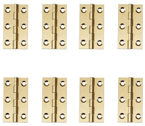 8Pcs Brass Door Hinges,2inch Heavy Duty Folding Hinges,for Gate,Window,Drawer