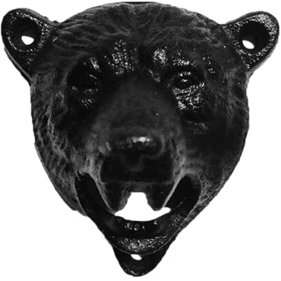 Décapsuleur mural pour bouteille de bière, ouvre-bouteille avec morsure de dents d'ours, ouvre-bouteille avec morsure de dents d'ours pour homme, grotte, décoration de garage, bar, accessoire