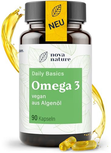 [NEU] Omega 3 Vegan - Algenöl Kapseln mit EPA + DHA - Laborgeprüft - aus nachhaltigen Aquakulturen, Veganes Omega 3, 90 Stück - von NovaNature©