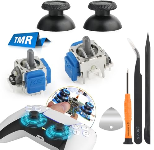 Joysticks für PS5 TMR Elektromagnetischer Stick Kompatibel mit Sony Playstation 5 PS5 Controller Anti-Drift Sticks mit Thumbsticks Ersatzteile mit Reparatur Kit(2 Pack)