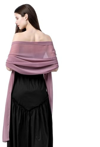 GIBZ Donne Morbide Scialli e Wraps Chiffon Tinta Unita Stola | Sciarpa Estiva per Sera Matrimoni Party