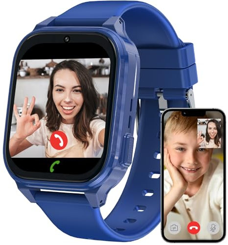 Fenamor Smartwatch für Kinder mit 4G, GPS, Anrufen, Videoanrufen, SOS, Sprachchat, Schulmodus, Schrittzähler, Wecker, Spielen