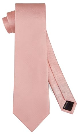HISDERN Hellrosa Krawatte Herren Einfarbig Klassische Elegante Krawatten für Herren Business Formalle Schlipse Hochzeit Party 8.5cm