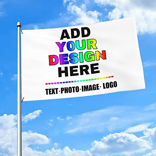 DOHXQM Custom Yard Flags Design Your Own Logo Picture 3X5 Ft Add Your Text One Side Personalized Flag For Dorm Create Your Own Decorative Banner For Birthday Business Personalized Gifts