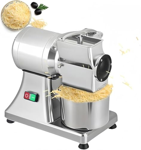 Rallador de queso eléctrico comercial, acero inoxidable, alta capacidad para restaurantes, catering, ensaladas rápidas y preparación de quesos