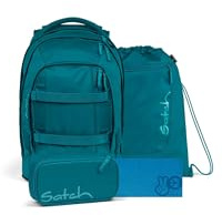 Satch Pack Bundle Schulrucksack-Set ab 5. Klasse ergonomisch 4-teilig 30L Stauraum standfest Organisationstalent Deep Petrol - Petrol