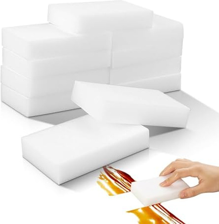 10pcs Magic Cleaning Sponges Eraser, 2X Longer Lasting Extra Durable Melamine Sponge Foam Cleaning Pads for Kitchen Bathroom Wall Surface Cleaner (10x6x2cm)