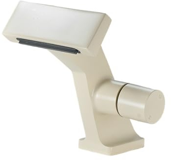 Waterfall Outlet Basin Faucet Household All-Copper Hot and Cold Washbasin Undercounter Basin Mixed Faucet (White)