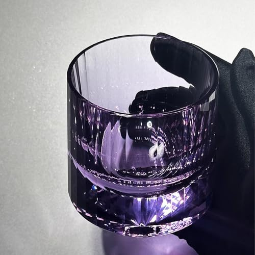 HGFYE Bicchieri Da Whisky In Cristallo Di Alta Qualità Senza Piombo - Tumbler Old Fashioned Con Base Spessa E Sfaccettature Verticali | Elegante Bar Per La Casa, Ideale Per Intrattenere E Fare Regali