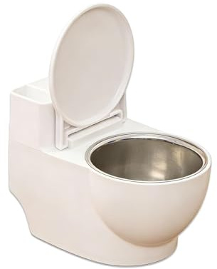 Ciotola Per Gatti A Forma Di WC Da Fissare Alla Parete, Ciotola Rialzata Per Alimenti Per Animali Domestici, Acciaio Inossidabile, Stazione Di Alimentazione Sospesa Antiversamento (A)