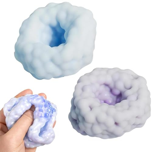 Handgemachtes Stressball-Bausatz, Knackiger Squishy-Stressball, Langsam zurückfedernde sensorische Quetschbälle zur Angstlinderung & Konzentration, Tragbare Desktop-Stressabbau-Spielzeuge (E)