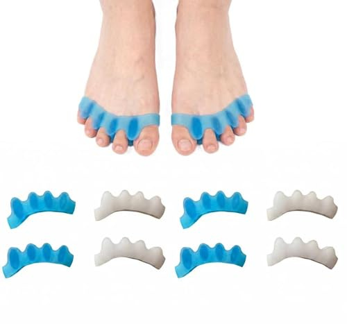 VBK 4 Paires Séparateur d’Orteils, Ecarteur Orteil Silicone en Gel Souple, Separateur Orteil Usage Barefoot, Toe Separator Pour Femmes et Hommes