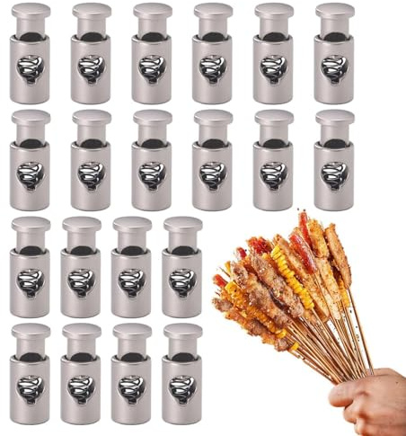 Clip de brocheta de comida para barbacoa, calambre portátil tipo resorte, abrazadera de pincho de alimentos, para exteriores, campamento, césped, bosque, viajes, camping, mujeres y hombres