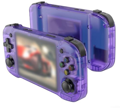 Retro-Handheld-Spielekonsole, 10,7 cm (4,2 Zoll) IPS-Bildschirm, tragbarer Gaming-Player mit 64 GB 128 GB emuliertem Speicher, 2026 neues Upgrade (64 G Lila)