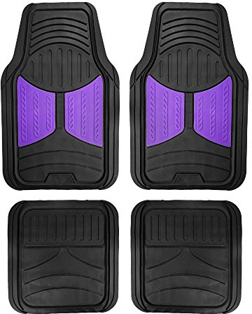 FH Group Alfombrillas para automóvil, Color Morado, Resistentes al Clima, para protección contra Todo Tipo de Clima, SUV y Camiones, Juego Completo de Adornos para Adaptarse a Color Morado