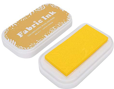 Stempelkissen in Zitronengelb, lebhaft gefärbtes Tintenstempelkissen für klare Abdrücke, ideal für Papier Scrapbooking Holz und Stoff, perfekt für Bastler Lehrer und Kreative