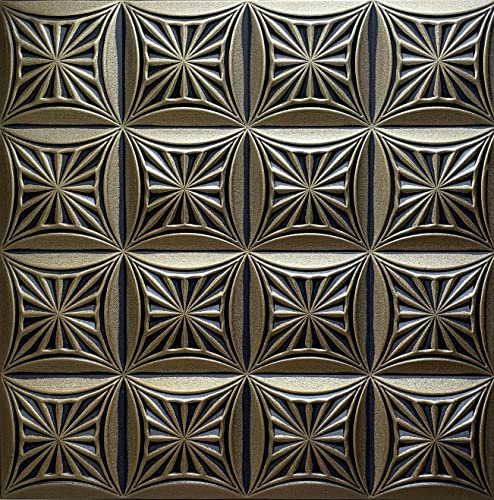 Eurodeco Paneele aus Polystyrol XPS, Deckenpaneele, 3D Wandpaneele, Styropor Dekoren, Decken Retro Vintage Wandverkleidung, 3mm dick - 50x50cm (4m²-16 Stück, Retro 81)