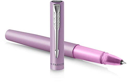 Parker penna roller Vector XL | Laccatura lillà metallizzato su ottone | Punta sottile con ricarica di inchiostro nero | Confezione regalo