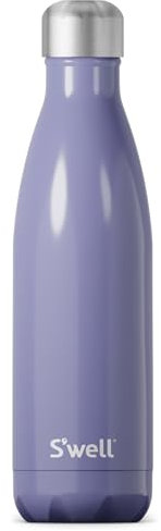 S'well Edelstahl-Wasserflasche, 482 ml, Hillside Lavendel, dreilagig, vakuumisolierte Behälter, hält Getränke 36 Stunden kalt und 18 Stunden heiß, perfekt für unterwegs