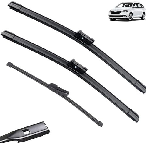 Juego de limpiaparabrisas delantero y trasero de 3 uds Compatible con Skoda Fabia NJ Hatchback 2014-2020 parabrisas ventana 24 16 14