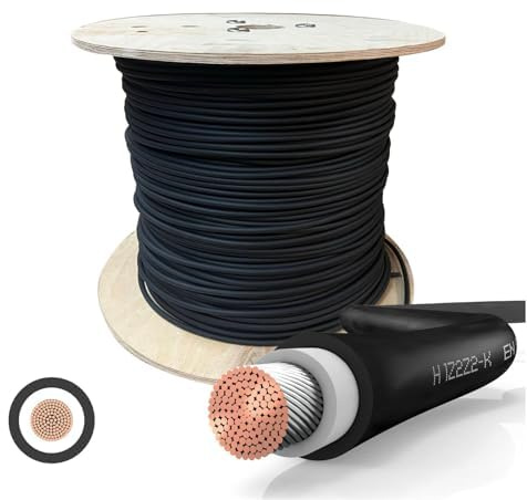 Câble Solaire SOLARTRONICS Vendu au mètre 6mm² - 10 m Noir - rallonge de câble photovoltaïque - Fabriqué en Allemagne