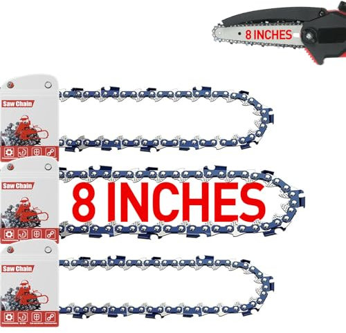 FuGuiB 8 Pollici Catena Motosega,1/4LP 1,1 mm 47 maglie 20 cm Catene Per Motosega In Confezione Da 3,Catena Di Ricambio Per Minisega