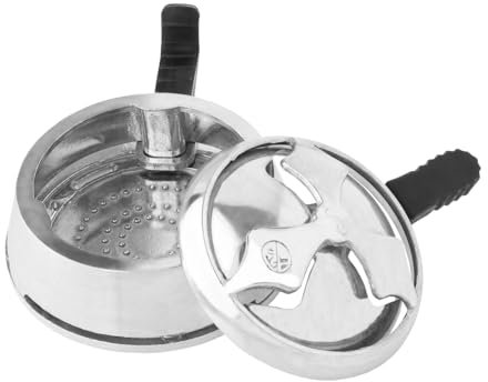 HIBRON Gestor Térmico para Cachimba con 2 Asas - Calentador de Carbón Antiadherente, Soporte de carbón para Cachimba Con Dos Asas, Gestor del calor para Shisha,Accesorio para Cachimba, Calentador