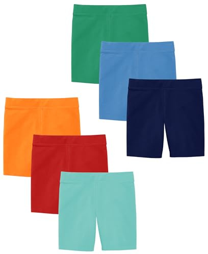 Andrew Scott Kids Girls Cotton Stretch Active Shorts | Bike Dance Yoga Gymnastics Shorts | Multi Packs & Colors